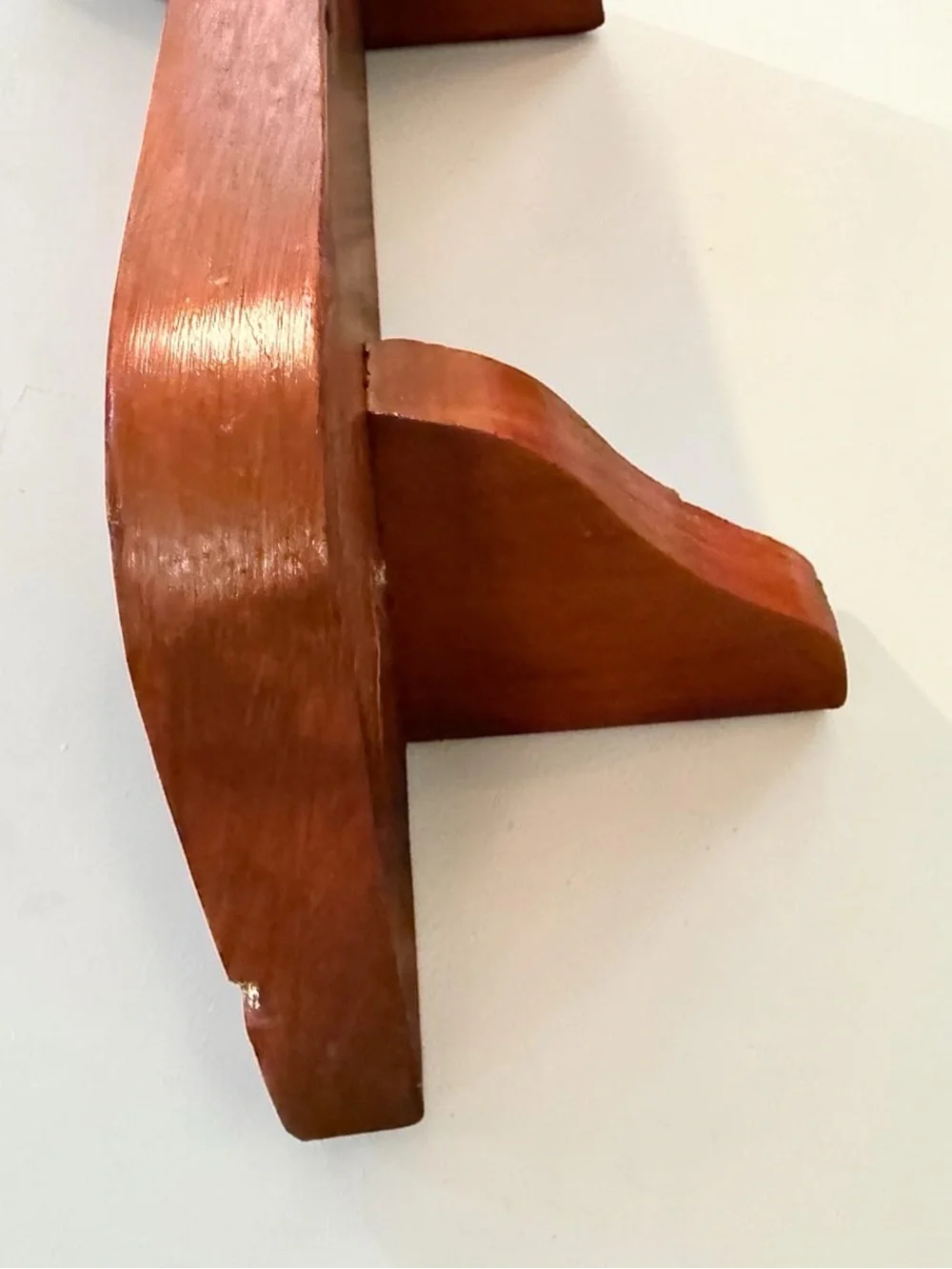 Vtg Wooden Wall Shelf Plate Groove Rustic Farmhouse Cottage 17”